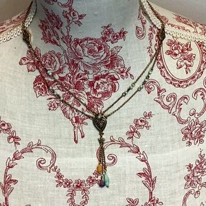 🍀Lucky Brand bronze tone vintage look necklace